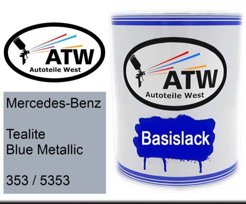 Mercedes-Benz, Tealite Blue Metallic, 353 / 5353: 1L Lackdose, von ATW Autoteile West.